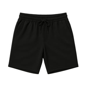 กางเกงขาสั้นออกกำลังกายผู้ชายสีดำแบบสปอร์ต มีกระเป๋า ระบายอากาศได้ดี ผลิตจากผ้าโพลีเอสเตอร์ 100% รับทำโลโก้ตามสั่ง OEM - Product Image 1