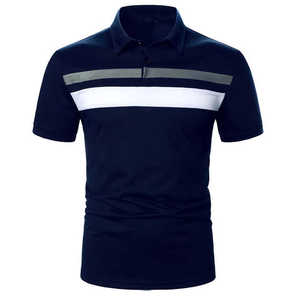เสื้อโปโลแขนสั้นผ้าคอตตอน100% กันยับสำหรับผู้ชายเสื้อโปโลกอล์ฟแฟชั่นไซส์ใหญ่พิเศษ - Product Image 1