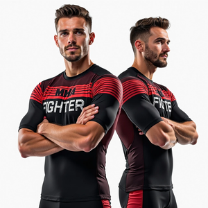 Rash Guard de compression d'entraînement pour les combattants de MMA avec kimono de jiu jitsu personnalisé à manches courtes et complètes - Product Image 5