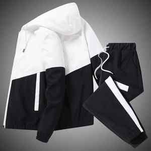 2025 hombres ecológicos Casual Joggers ropa deportiva con capucha chaquetas y pantalones 2 piezas Hip Hop Running Sports Suit - Product Image 6
