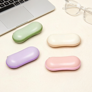 Étui de protection portable pour lunettes de soleil et montures optiques, en EVA rigide, couleur pastel, avec fermeture éclair, logo personnalisé - Product Image 1