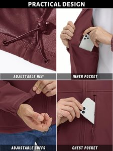 Veste de sport d'extérieur Softshell personnalisable pour homme Veste de sport antistatique et imperméable à col montant avec logo à l'avant pour homme - Product Image 5