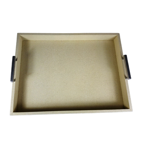 Plateaux de service alimentaire Shagreen avec plateau à poignée en laiton Luxury Home - Product Image 1