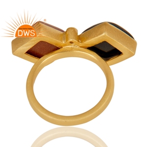 Último diseño hecho a mano 18K chapado en oro Multi piedra preciosa anillo apilable Demi joyería fina para mujer regalo para ella - Product Image 4