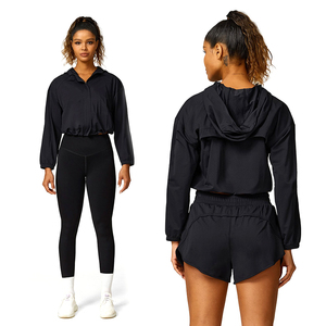 ชุดเสื้อแจ็คเก็ตกีฬาโยคะระบายอากาศสำหรับผู้หญิงมีซิปปิดโลโก้ด้านหน้า - Product Image 2