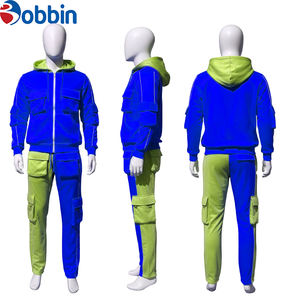 ชุดวอร์มผู้ชายแบบมีฮู้ด 2 ชิ้น สไตล์คาร์โก้  รับสกรีนโลโก้  ลำลอง กระเป๋าหลายช่อง  แบบสีตัดต่อ  ชุดวอร์มผู้ชายรุ่นใหม่ - Product Image 5