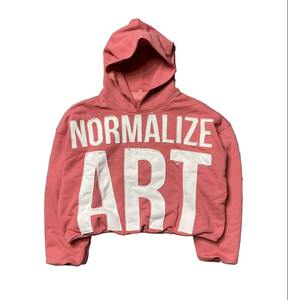 Custom Heavyweight Wash Boxy Cropped Hoodie Hombres de gran tamaño bajo MOQ Vintage Hoodies para hombre, 100% algodón cremallera completa, calle - Product Image 2