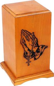 Rosewood <b>Wooden</b> Cremation <b>Urns</b> <b>for</b> Human <b>Ashes</b> Adult - Handcrafted Funeral Memorial (Praying Hand 250 Cubic Inches) - Product Image 5