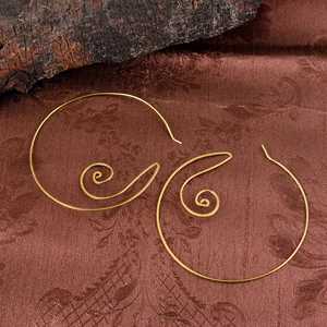 ISUEVA 18K Gold Plated Smooth Spiral Earrings Women's Fashion Jewelry With <b>Silver</b> Pearl Wedding Occasion Hoop Earrings - Product Image 5