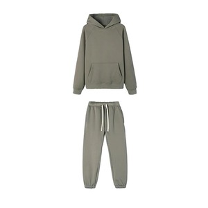 Conjunto de 2 Piezas con Capucha para Hombre y Mujer, Chándal de Lana Gruesa, Sudadera de Gran Tamaño con Capucha y Pantalones, Ropa de Calle - Product Image 1