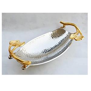 ถาดเสิร์ฟทำจากเหล็กพร้อมด้ามจับแตรถาดใส่กาแฟขัดเงารูปทรงสี่เหลี่ยมผืนผ้าสำหรับบ้านและโรงแรมมีวางจำหน่าย - Product Image 6