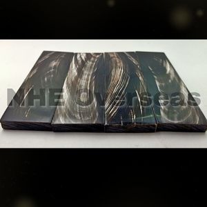 Placas de cuerno de búfalo natural, rayas blancas y negras, hojas Premium hechas a mano para gafas de diseñador y fabricación de marcos de gafas de sol - Product Image 5