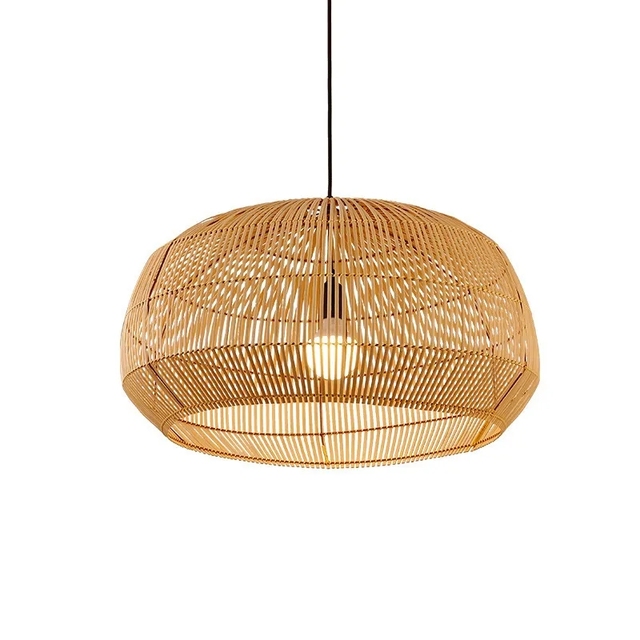 Handcrafted Modern Rattan Pendant Light Lampshade Natural Bamboo Wicker Eco-Friendly Customizable Home Decor Vietnam