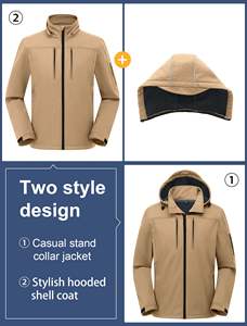 Chaqueta Softshell para hombre Abrigo ligero a prueba de viento para exteriores con bolsillos con cremallera Logotipo personalizado disponible - Product Image 4