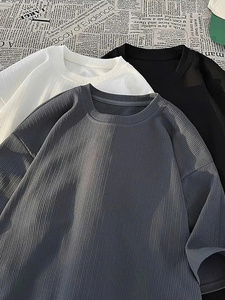 T-shirt à rayures unisexe en coton 100% avec tissu extensible dans les quatre sens, respirant, séchage rapide, écologique, élégant pour hommes et femmes - Product Image 3