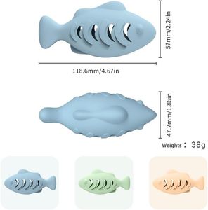 Siliconen Navulbare Interactieve Kattenkruid Visvormige Snack Dispenser Meerval Kat Oefening Kauw Speelgoed Poppen - Product Image 3