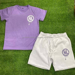 Conjunto de camiseta y pantalones cortos informales para hombre, 2 piezas, chándal corto de moda para hombre, conjuntos de pantalones cortos - Product Image 1