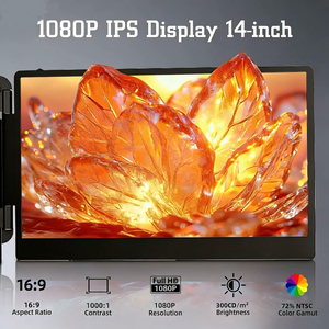 Moniteur de jeu LCD <span class=keywords><strong>portable</strong></span> S1 14 pouces FHD 1080P IPS, double écran, moniteurs pour <span class=keywords><strong>ordinateur</strong></span> <span class=keywords><strong>portable</strong></span>, haut-parleur intégré, extension <span class=keywords><strong>d</strong></span>'écran pour <span class=keywords><strong>ordinateur</strong></span> <span class=keywords><strong>portable</strong></span> - Product Image 4