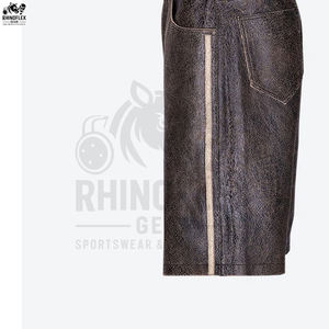 New Knee Length <b>Shorts</b> Genuine <b>Leather</b> <b>Shorts</b> For Men Cool And Breathable High Quality Men Slim Fit <b>Leather</b> <b>Shorts</b> - Product Image 4