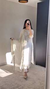 Fiesta de diseñador paquistaní Salwar Kameez con Dupatta para mujer, traje Sharara, Top-Palazzo, traje étnico indio, trajes paquistaníes - Product Image 3