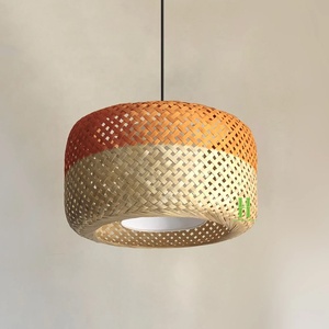 Two Tone Colors Natural Black Ceiling <b>Lampshades</b> Handwoven Rattan Pendant Lights Interior Home Decor Handmade Vietnam Factory - Product Image 4