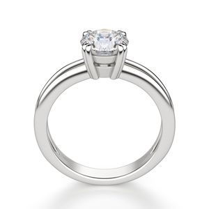 Bague Moissanite Solitaire Double Rangée Coupe Ronde Brillante - Product Image 2