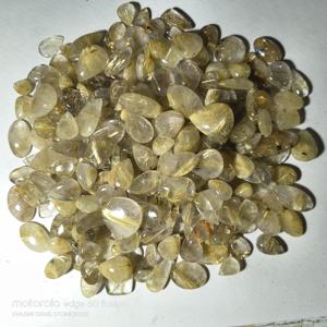 ควอตซ์รูไทล์สีทองธรรมชาติขายส่ง คุณภาพสูง พลอยหลวม รับรองโดยผู้ตรวจสอบบุคคลที่สาม รูปทรงคละ ขนาด 20-45 มม. น้ำหนัก 8-12 กรัม - Product Image 1