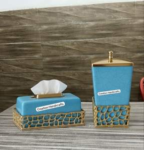 Nouvelle arrivée Boîte à mouchoirs Porte-serviettes en jute naturelle et en bois pour usage hôtelier - Product Image 4