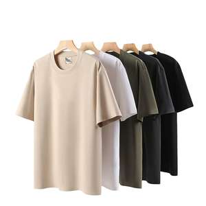 T-shirts décontractés pour hommes en gros 100% coton Design solide 220 grammes de tissu tricoté impression numérique à manches courtes régulier - Product Image 4