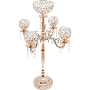 Candélabre de décoration de table en métal poli or Qualité supérieure Qualité exclusive Chandelier de grande taille pour mariage - Product Image 3