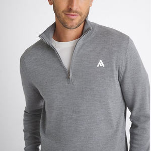 Pull-over pour homme en coton 100% doux, respirant, coupe ajustée, manches longues, avec logo sur le devant, vente en gros personnalisée - Product Image 2
