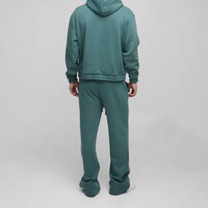 Conjunto de chándal de hombre con capucha y pantalones de chándal holgados en blanco de fabricante personalizado - Product Image 2