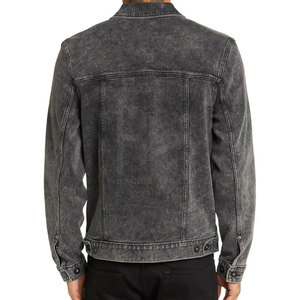 Veste en jean pour hommes OEM Vêtements d'extérieur décontractés Veste en jean d'automne Manteau boutonné Veste en jean surdimensionnée pour hommes - Product Image 2