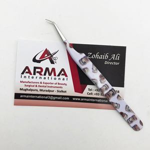 Hot Selling Custom 45 Degree Isolation Eyelash Tweezers Sustainable Stainless Steel Material with <b>Pointed</b> Tip - Product Image 2