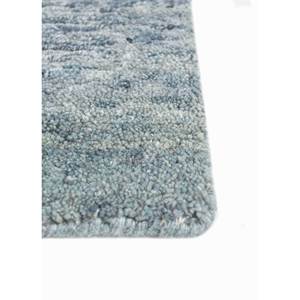 Tapis en laine noué à la main Aprezo bleu 9x12 rectangulaire, motif abstrait puzzle pour entrée, salon, couloir, modèle La-1505 - Product Image 4