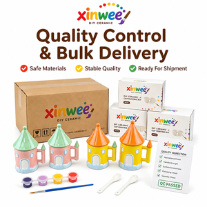 <span class=keywords><strong>Kit</strong></span> de Tazas de Cerámica para Pintar, Juego de Manualidades Educativas para Niños, Diseño de Castillo de Cuento de Hadas, Regalo Navideño - Product Image 4