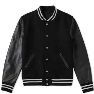 2025 personnalisé hommes à manches longues université veste lettre motif brodé Streetwear col montant bouffée impression hiver plaine teint - Product Image 4