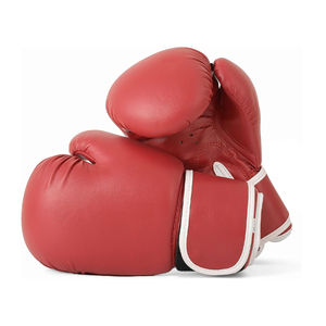 Gants de boxe de compétition en cuir véritable, rouge foncé, à lacets, avec logo personnalisé, pour la lutte, modèle Winning, vente chaude - Product Image 3