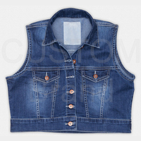 Veste en jean bleu délavé élégante et vintage pour femme, coupe ajustée, boutonnée sur le devant, respirante, imperméable, unie, pour l'extérieur, décontractée, teinte