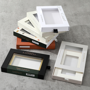 Boîte à tiroir en papier kraft noir blanc personnalisé Revêtement UV Laminage brillant Cube Sucre Aimant Stockage de parfum Affichage de l'emballage - Product Image 1