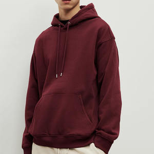 Ropa de calle de alta calidad 360gsm 100% algodón de gran tamaño Color rojo Sudadera con capucha Casual en blanco hombro caído logotipo personalizado sudaderas con capucha para hombres - Product Image 1