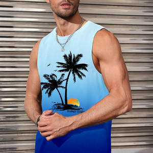 Camiseta sin mangas de peso pesado de lujo con estampado personalizado antiarrugas 100% poliéster personalizado liso Logotipo de peso pesado cuello redondo en blanco de gran tamaño - Product Image 5