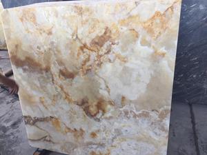 Dalles et carreaux de marbre Onyx bon marché, lignes en bois blanc, pierres transparentes pour décoration murale et sol d'hôtel et de villa polies - Product Image 5