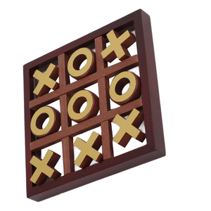 Juegos de Tic Tac Toe de madera transparente con decoración de latón Tic Tac Toe Decoración de mesa de centro Decoración X/O Board - Product Image 6