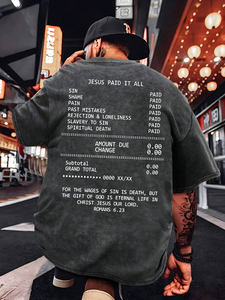 Camisetas de Fitness de Algodón y Lona de 350 g/m² para Hombre, Impresión de Logotipo Personalizado, Corte Regular, Lavado Ácido, Cuello Redondo, Estilo Formal - Product Image 3