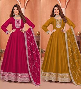 Conjunto de Anarkali Salwar Kameez de seda Premium para ocasiones de boda a los mejores precios - Product Image 5