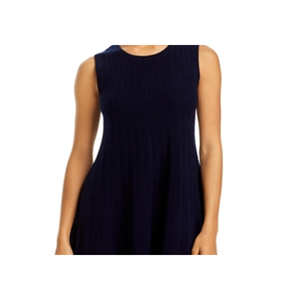 Abito in Lana Cashmere Blu Navy di C Bloomingdale's, ODM, Corto, Linea ad A, Senza Spalline, Vita Naturale, Moda Invernale con Dettagli Diamantati - Product Image 5