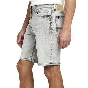 Men's High Quality 100% Cotton Quick-Dry <b>Jeans</b> Shorts Solid Pattern Training Wear Mid Waist Casual Use Customized Logo <b>Button</b> - Product Image 4