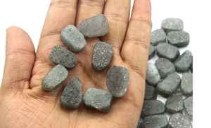 Pierre de soleil noire antique non polie de 16 à 18mm, 5 pièces naturelles brutes, effet étoile de qualité pour la fabrication de bijoux - Product Image 3