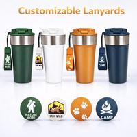 Gobelet de voyage en acier inoxydable à double paroi de couleur personnalisée avec couvercle, logo OEM, gravure au laser, vente en gros, mug à café isolé